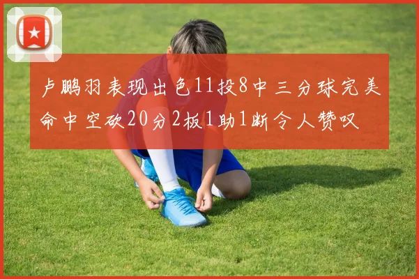 卢鹏羽表现出色11投8中三分球完美命中空砍20分2板1助1断令人赞叹